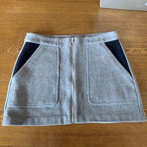 Zara Zip-Front Wool blend Mini Skirt - Size L